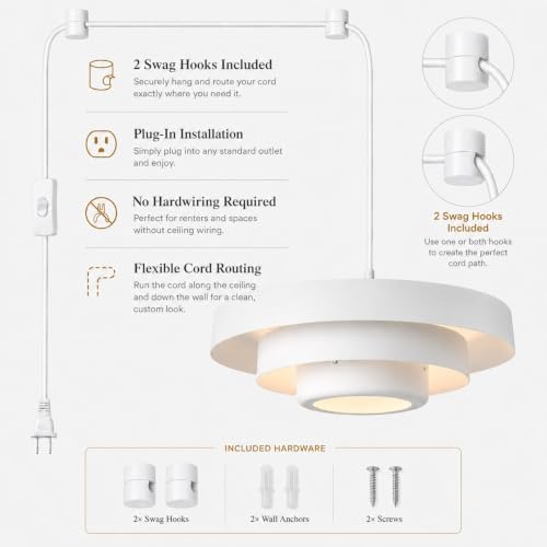 White Plug in Pendant Light