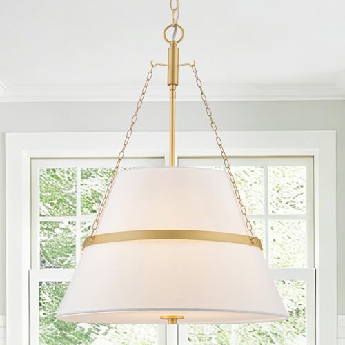 20" Gold Drum Chandelier for Dining Room