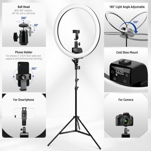 Advanced 18" LED Ring Light with Tripod Stand Phone Holder