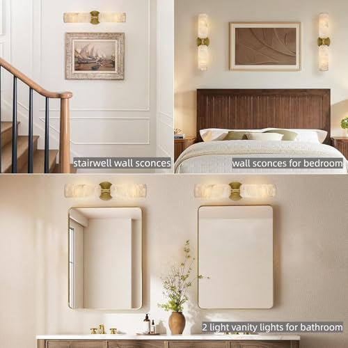 20in Alabaster Wall Sconce Antique Brass Sconces Wall Light