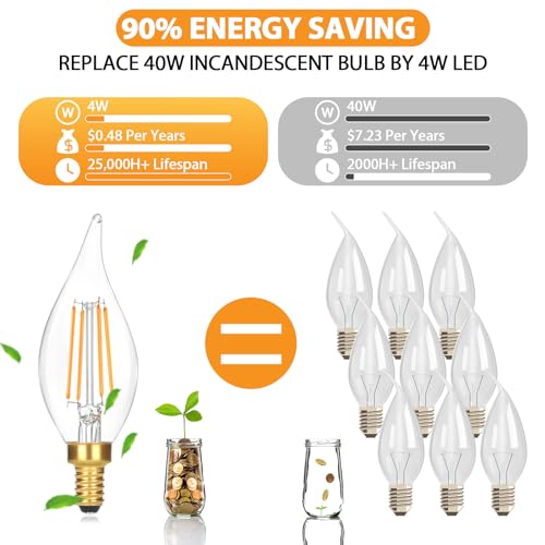 E12 Candelabra LED Light Bulbs (12 Count)