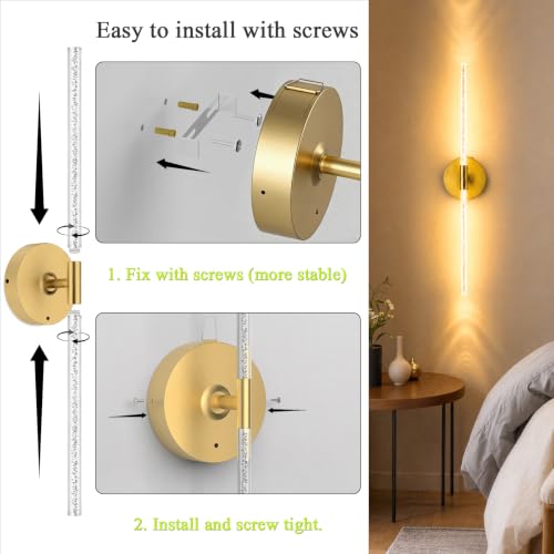 Rechargeable Wall Lights Battery Operated Sconce 2Pack (2 Count)