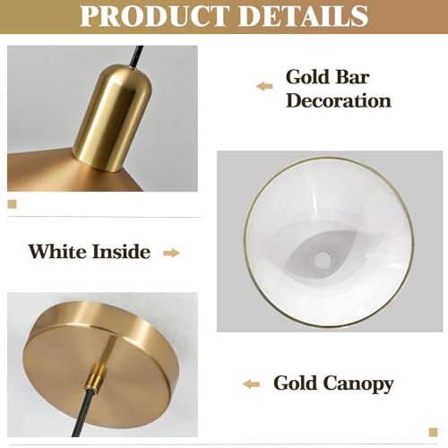 13.8” Large Farmhouse Brass Gold Dome Pendant Lights Kitchen Island