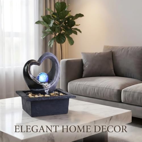 Tabletop LED Light Meditation Indoor Waterfall Fountain
