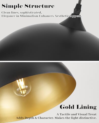 Black Pendant Lights Kitchen Island 2 Pack (2 Count)