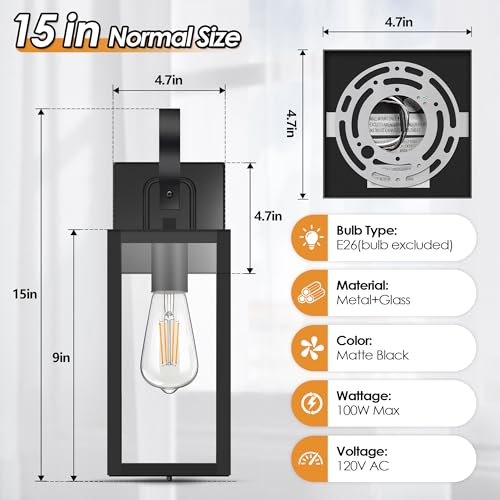 15'' Outdoor Wall Light with Closed Bottom