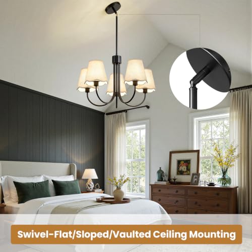Dining Room Chandelier Light Fixture 5 (Black)