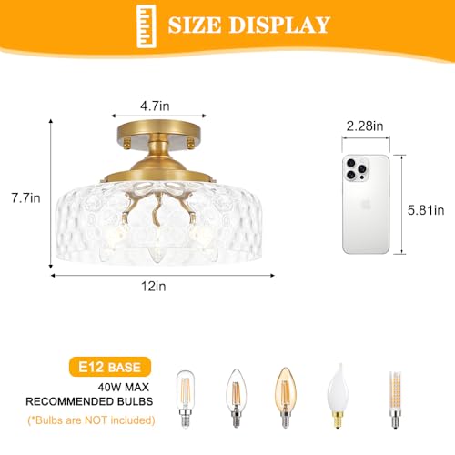 Gold Semi Flush Mount Ceiling Light