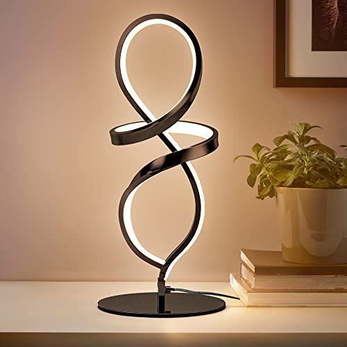Modern Small Table Lamp with LED Spiral Design