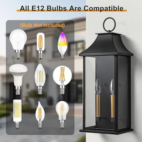 20.6" Large Dusk to Dawn Outdoor Wall Light