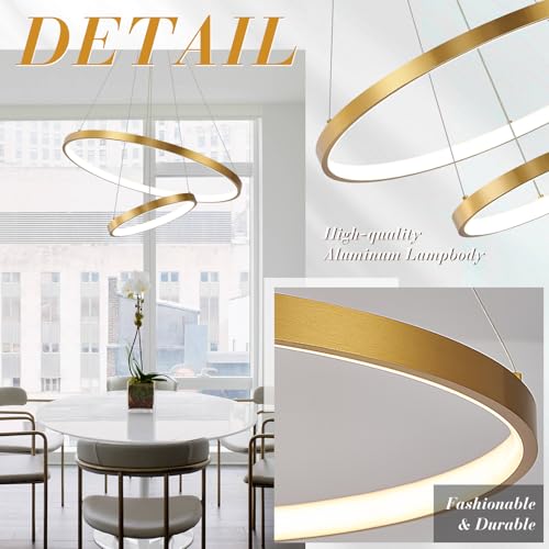 Gold LED Ring Chandeliers Modern 2