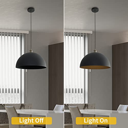 Vintage Black Pendant Light 17.72'' Retro Farmhouse Large Dome Pendant Lamp Modern Industrial Chandelier for Wire length 78.74 '' for Kitchen Island