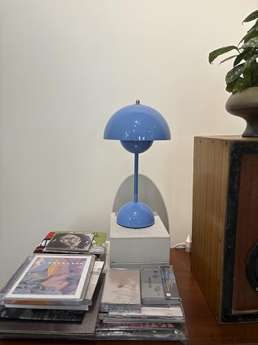 Modern Flower Bud Lamp 12" Cordless Touch Lamp Dimmable 2600mAh Rechargeable Desk Lamp Nordic Minimalist Mushroom Lamp Nightstand Bedside Lamp for Bedroom Living Room