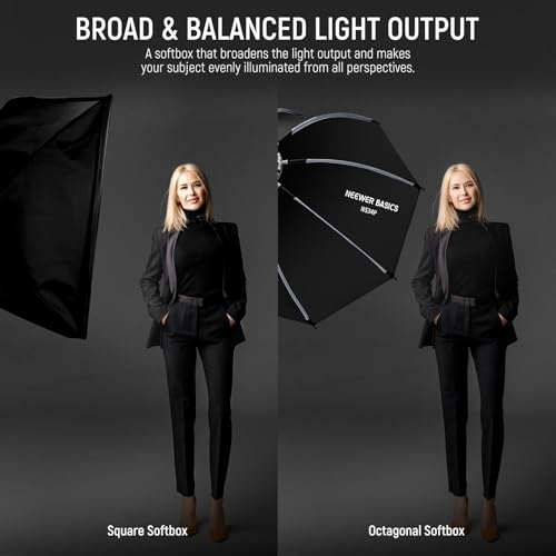 Basics Octagonal Softbox Kit for Studio Photography Video Recording Streaming