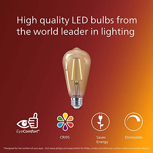 75W ST19 2 Pack Vintage Edison Amber (2 Count)