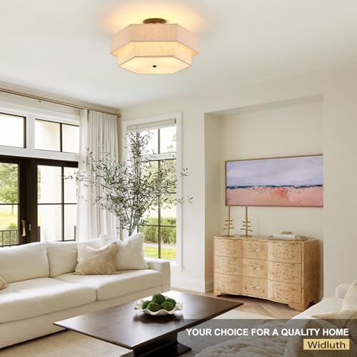 18" Large Black Semi Flush Mount Ceiling Light