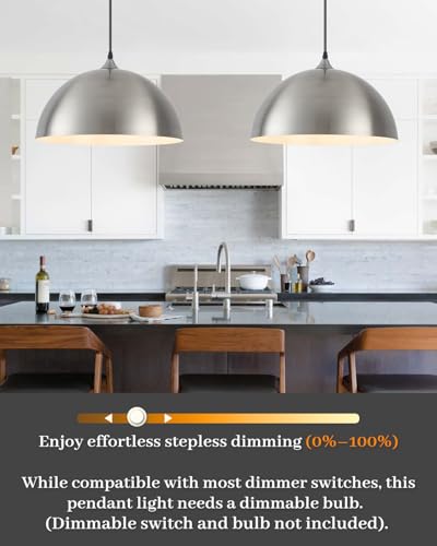 Brushed Nickel Pendant Lights Kitchen Island (2 Count)
