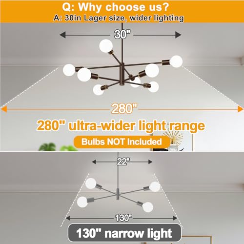 11" 52" Height Adjustable Modern Chandelier Ceiling Light Fixture