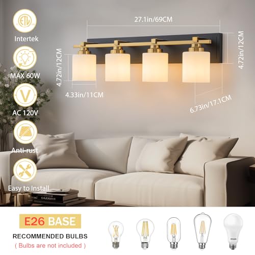 Modern Bathroom Light Fixtures Over Mirror (4 Count)