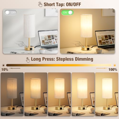 Gold Touch Bedside Lamp for Bedroom