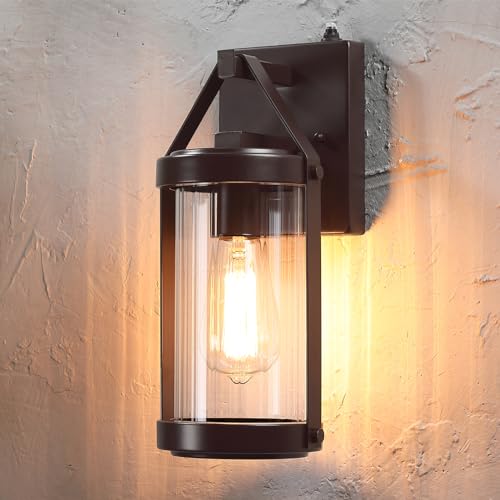 2 Pack Dusk to Dawn Sensor Brown Outdoor Wall Sconce Lightings (2 Count)