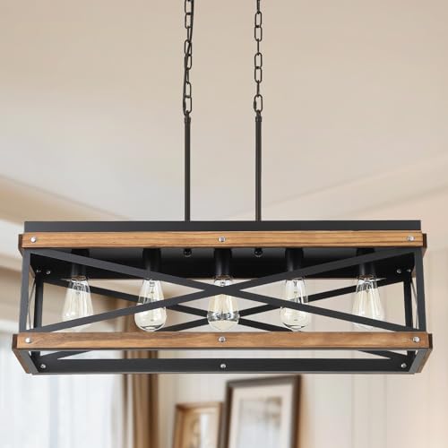 Rustic Farmhouse Plug in Kitchen Island Lighting