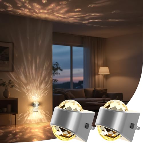 Night Light Sliver Projector Night Lights Plug into Wall 2 Pack (2 Count)
