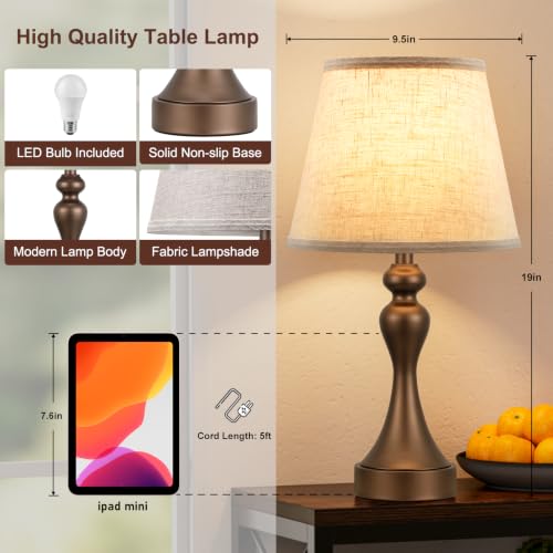 Touch Lamps for Nightstand (2 Count)