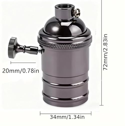 3 Pack Black E26 E27 Edison Vintage Lamp Socket