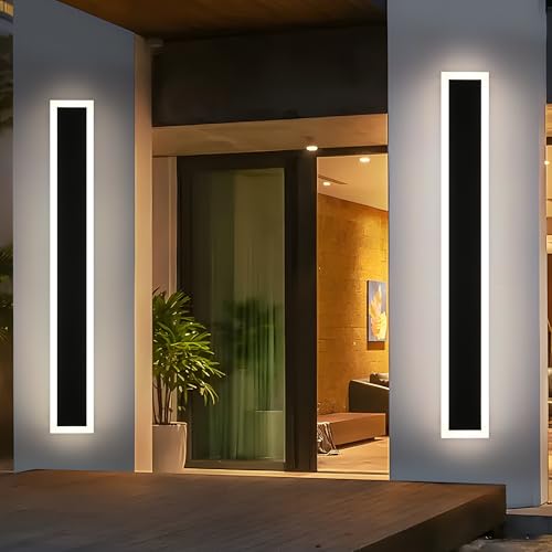 2 Pack Black Exterior Wall Lights for House 60 Inch