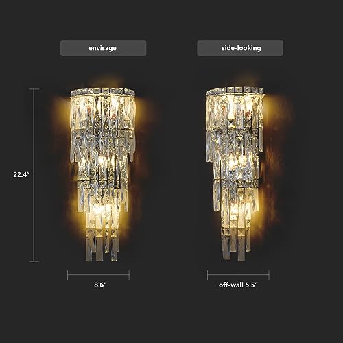 Wall Sconces Modern Crystal Wall light Fixtures Indoor Luxury Chrome Wall Lamp