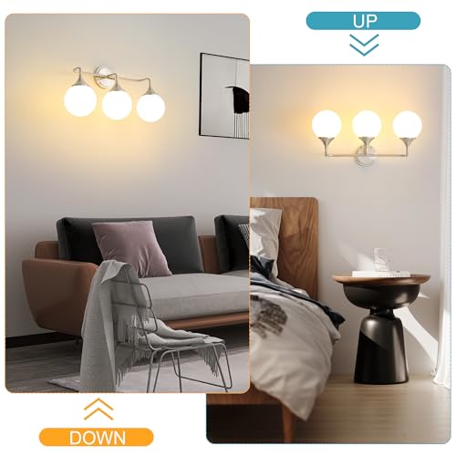 Brushed Nickel Bathroom Light Fixtures Over Mirror Vanity 3