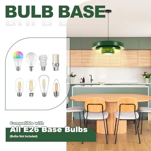 Vintage Green Pendant Light Industrial Adjustable Hanging Light