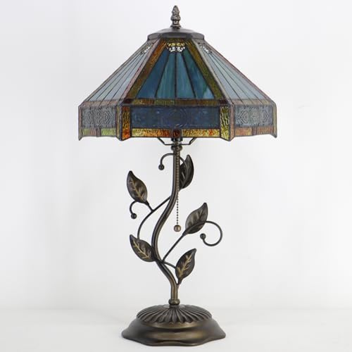 Tiffany Lamp Stained Glass Table Bedside Reading Light W12H19 inch