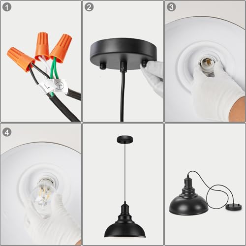 3PCS Matte Black Pendant Lights (3 Count)