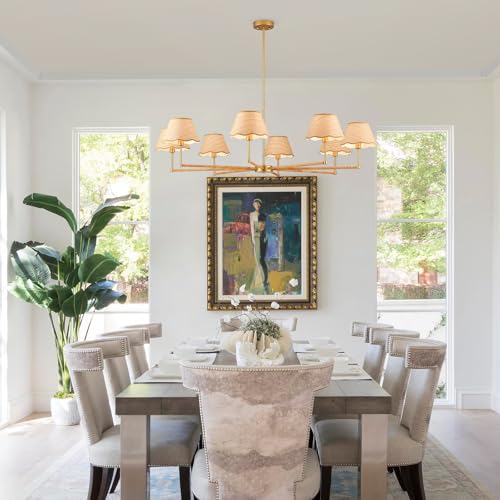 50” Large Boho Rattan Chandelier 8