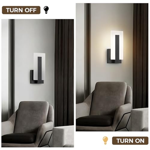 Modern Black Wall Sconces Set of 2
