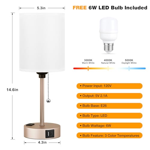 Small Bedside Table Lamp for Bedroom