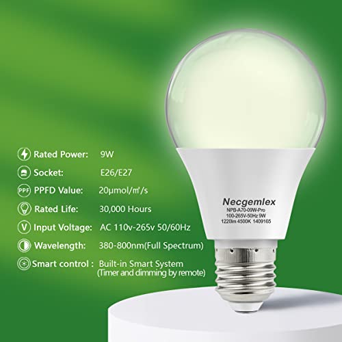 Smart Grow Light Bulbs for Indoor Plants (4 Count)
