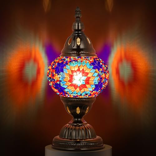 Turkish Mosaic Lamp Stained Glass Table Lamp with Tiffany Style