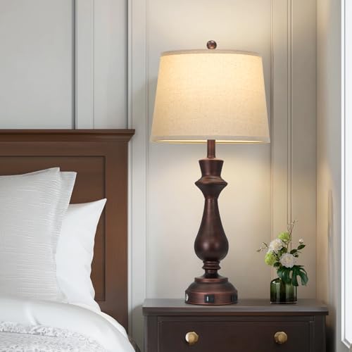 Vintage Table Lamps Set of 2 for Living Room (2 Count)