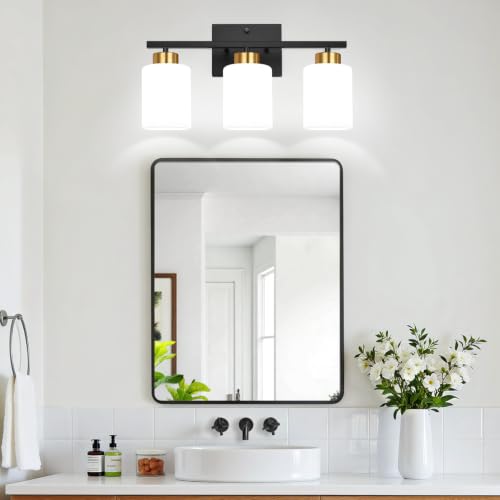 Black and Gold Bathroom Vanity Light Fixtures