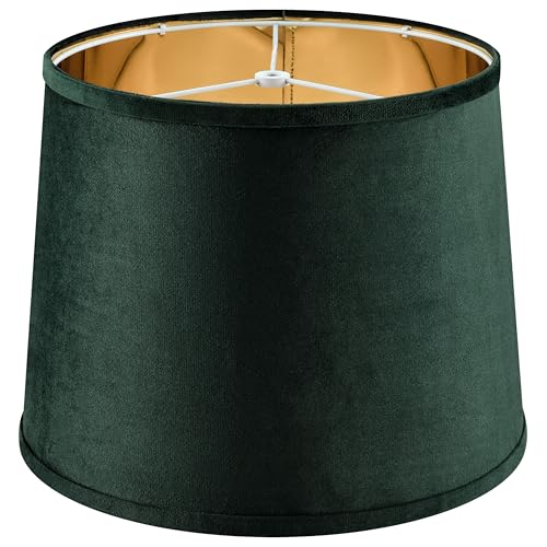 Medium Green Velvet Lamp Shade for Table Lamps