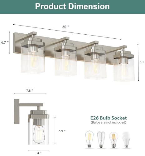 Brushed Nickel Bathroom Light Fixtures