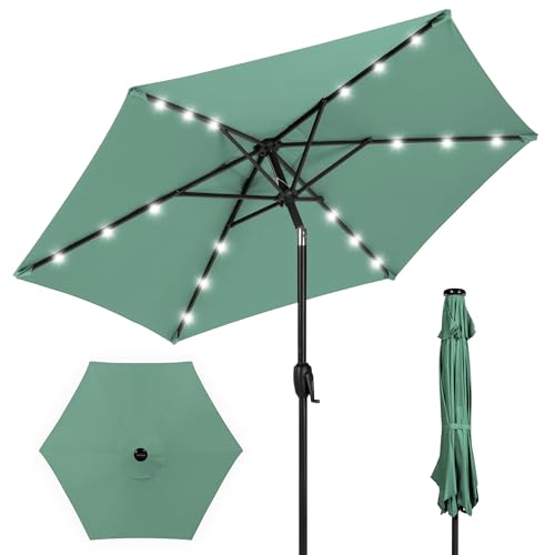 7.5ft Solar Umbrella LED Lighted Patio Umbrella
