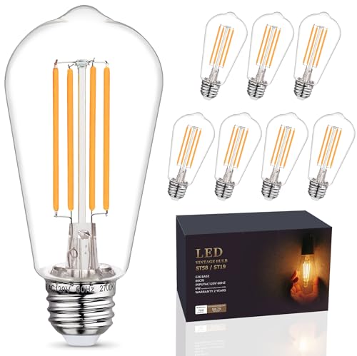 8 Pack Dimmable Vintage LED Edison Bulbs (8 Count)
