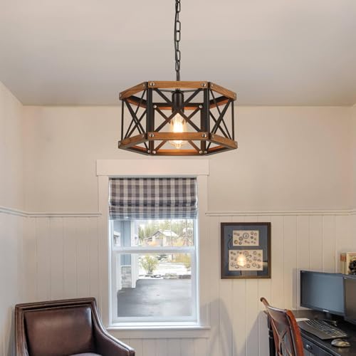 Rustic Farmhouse Wood Pendant Light Fixture One