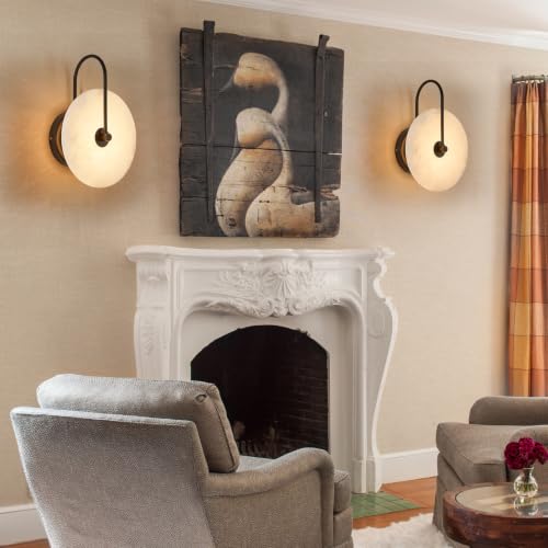Alabaster Wall Sconces Set of 2