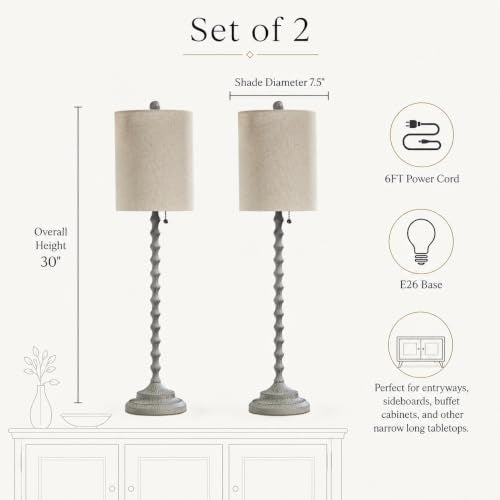 Rustic Farmhouse Buffet Lamps Set of 2 (2 Count)
