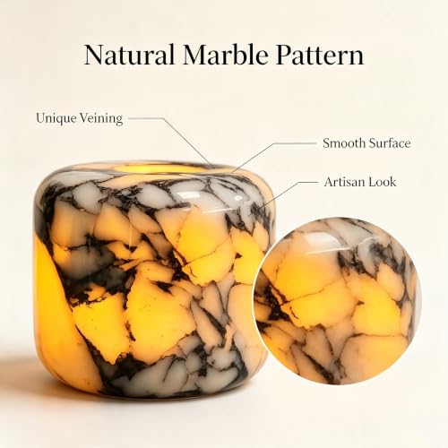 Natural Marble Lamp Cordless Touch Control Night Light 3